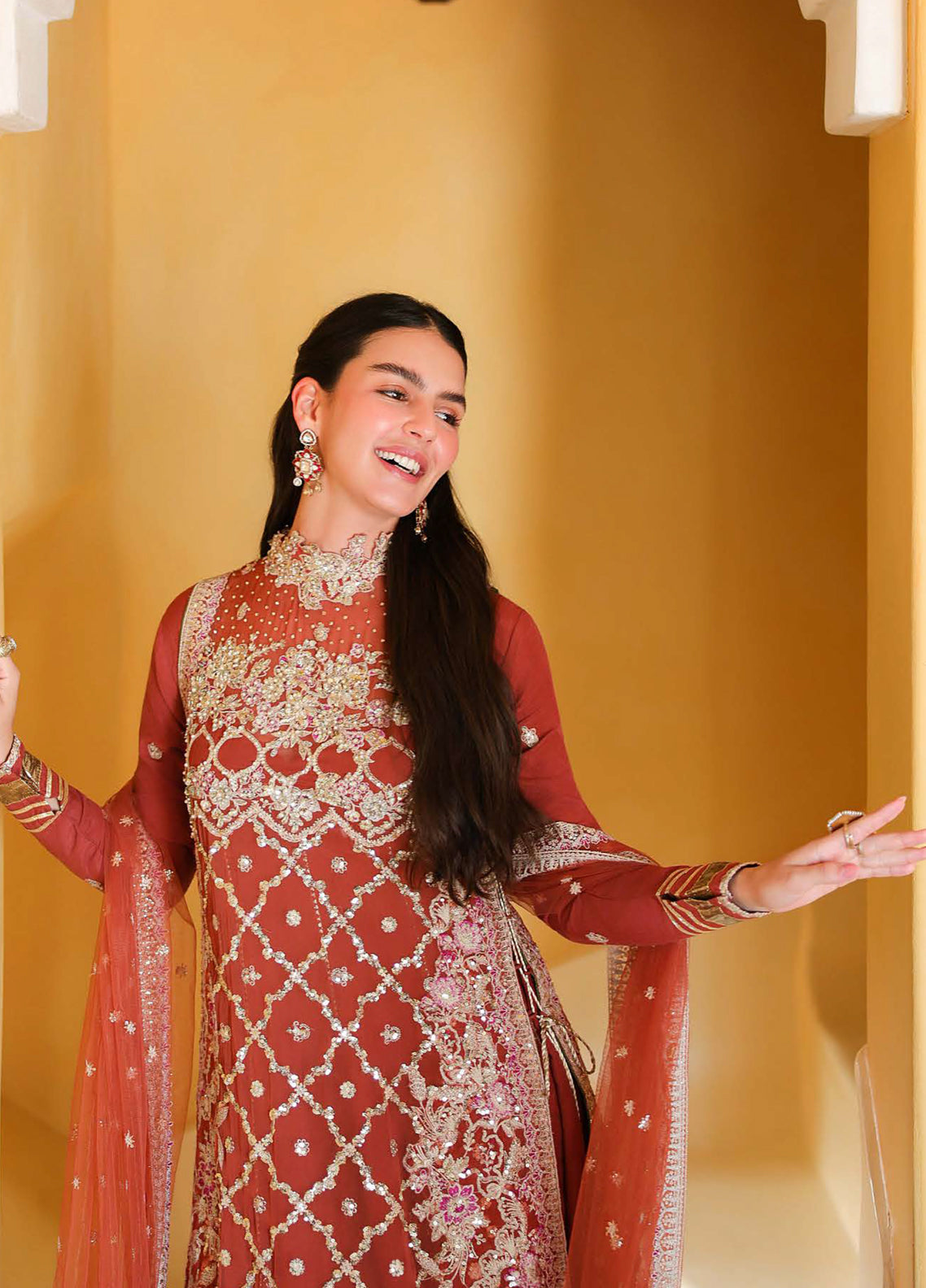 Bachelorette Chronicles By Mushq Embroidered Chiffon 3 Piece Unstitched Suit MQ26BCC D-03 ROSE ROMANCE Bachelorette Chronicles By Mushq Embroidered Chiffon 3 Piece Unstitched Suit MQ26BCC D-03 ROSE ROMANCE