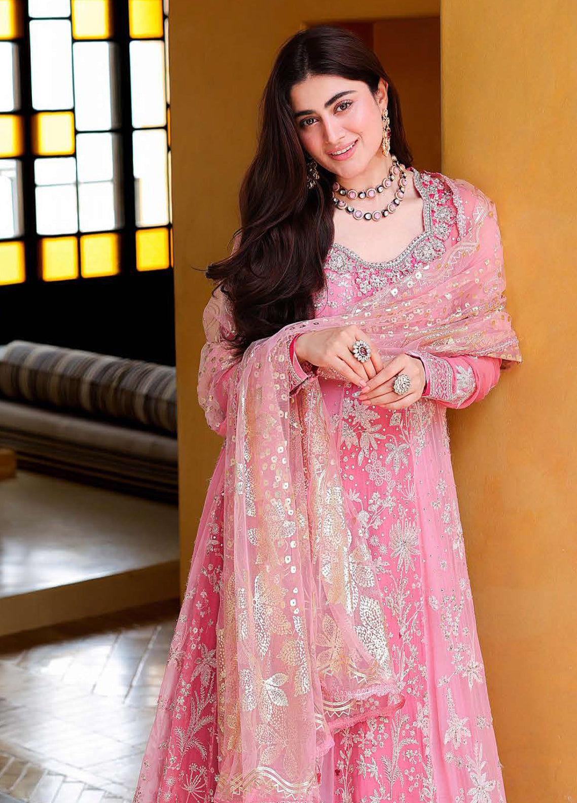 Bachelorette Chronicles By Mushq Embroidered Chiffon 3 Piece Unstitched Suit MQ26BCC D-07 PINK PROMISE Bachelorette Chronicles By Mushq Embroidered Chiffon 3 Piece Unstitched Suit MQ26BCC D-07 PINK PROMISE