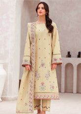 Bahar by Farasha Embroidered Lawn Suits Unstitched 3 Piece - FSH25B 02 SURREAL BEIGE