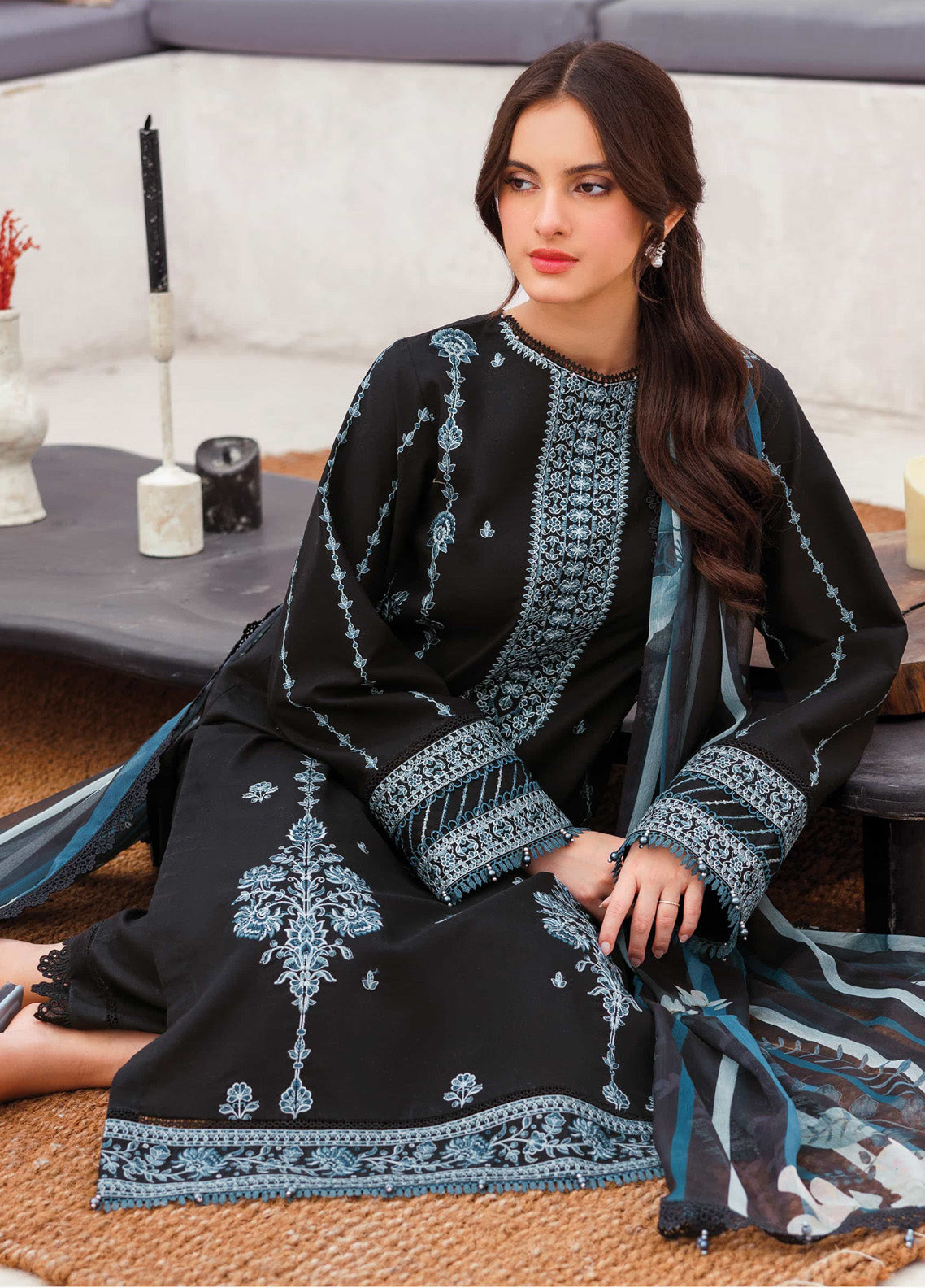 Bahar by Farasha Embroidered Lawn Suits Unstitched 3 Piece - FSH25B 03 OPAL MIRAGE Bahar by Farasha Embroidered Lawn Suits Unstitched 3 Piece - FSH25B 03 OPAL MIRAGE