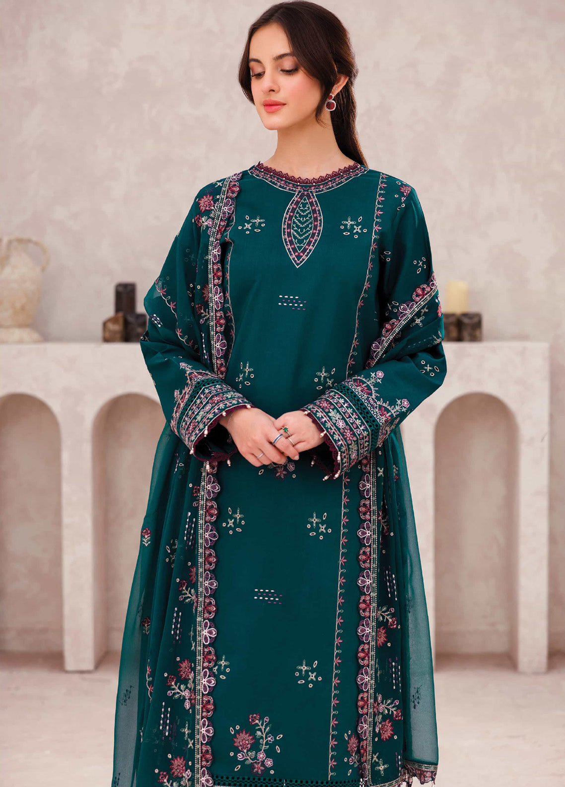 Bahar by Farasha Embroidered Lawn Suits Unstitched 3 Piece - FSH25B 11 JADE BLISS Bahar by Farasha Embroidered Lawn Suits Unstitched 3 Piece - FSH25B 11 JADE BLISS