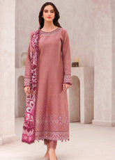 Bahar by Farasha Embroidered Lawn Suits Unstitched 3 Piece - FSH25B 12 PINK WHISPER