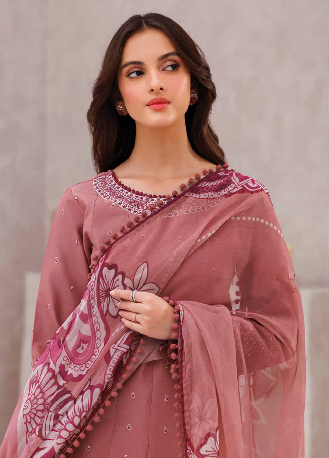 Bahar by Farasha Embroidered Lawn Suits Unstitched 3 Piece - FSH25B 12 PINK WHISPER Bahar by Farasha Embroidered Lawn Suits Unstitched 3 Piece - FSH25B 12 PINK WHISPER