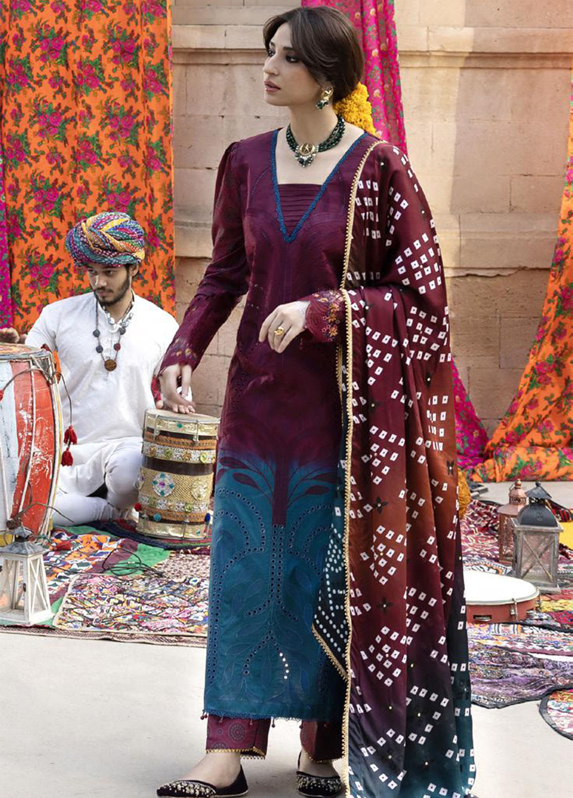 Bandhani By Al Zohaib Chikankari Lawn Suits Unstitched 3 Piece - AZ26BCL BTJ-26-03 Bandhani By Al Zohaib Chikankari Lawn Suits Unstitched 3 Piece - AZ26BCL BTJ-26-03