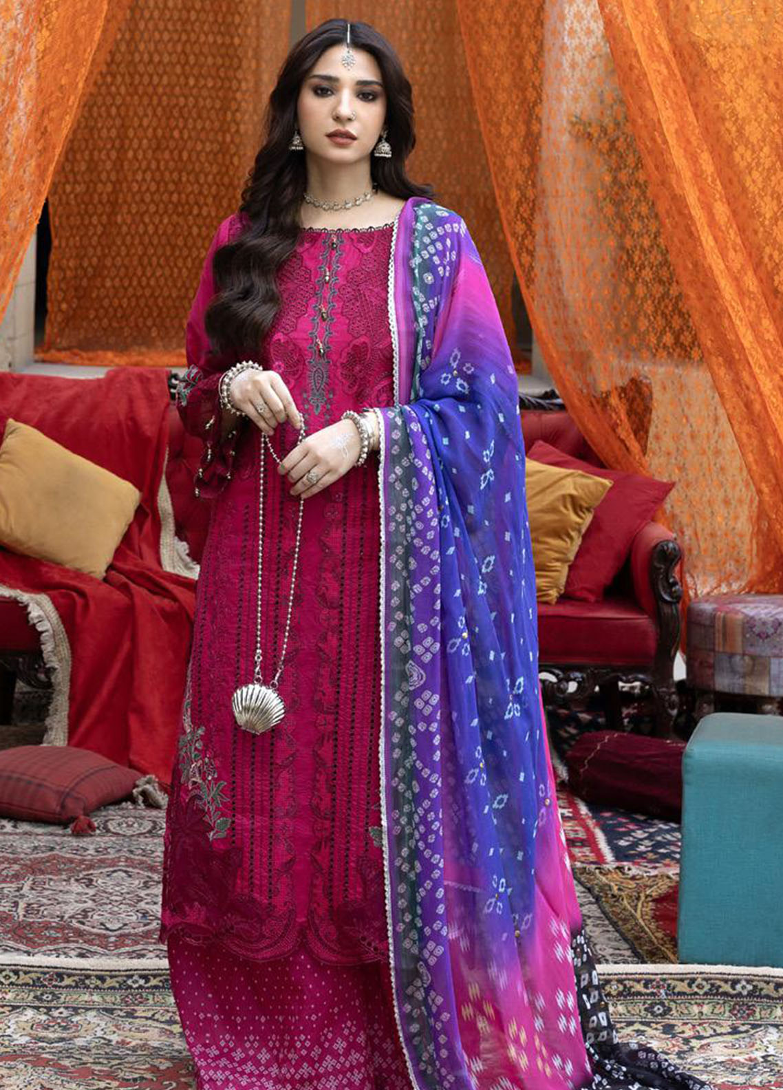 Bandhani By Al Zohaib Chikankari Lawn Suits Unstitched 3 Piece - AZ26BCL BTJ-26-05 Bandhani By Al Zohaib Chikankari Lawn Suits Unstitched 3 Piece - AZ26BCL BTJ-26-05