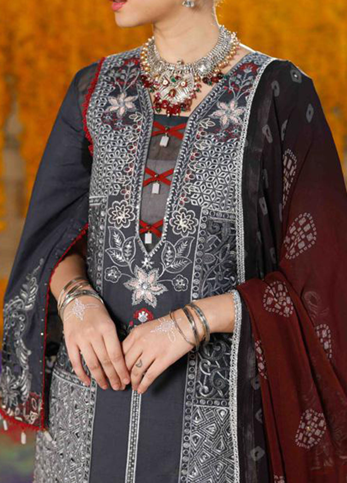 Bandhani By Al Zohaib Chikankari Lawn Suits Unstitched 3 Piece - AZ26BCL BTJ-26-10 Bandhani By Al Zohaib Chikankari Lawn Suits Unstitched 3 Piece - AZ26BCL BTJ-26-10