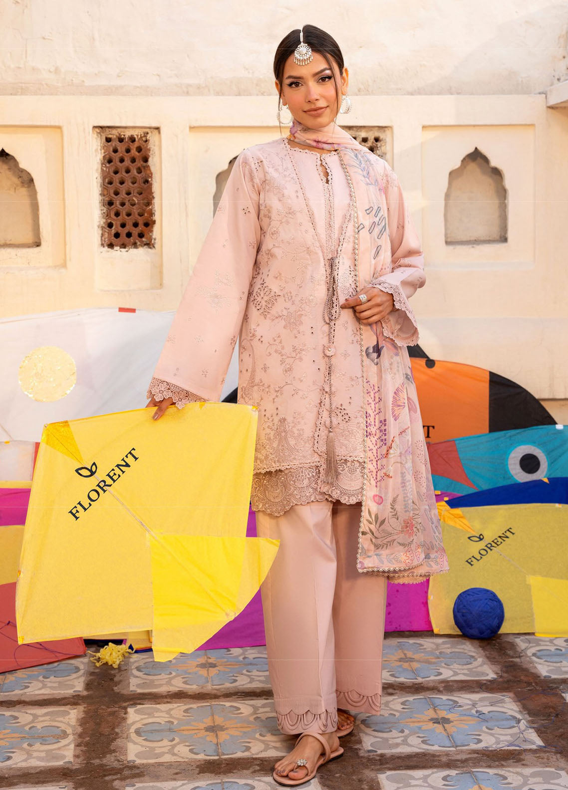 Basant By Florent Embroidered Lawn 3 Piece Unstitched Suit FL26BS FBC-4A Basant By Florent Embroidered Lawn 3 Piece Unstitched Suit FL26BS FBC-4A