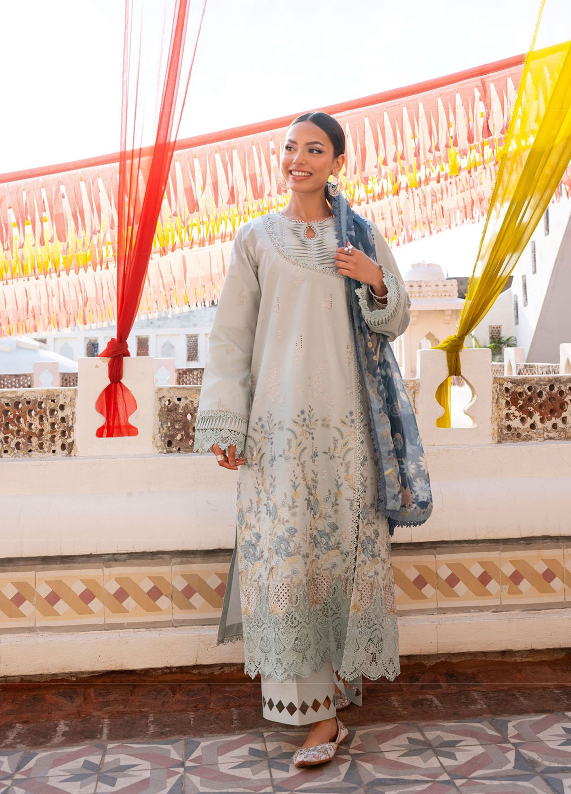 Basant By Florent Embroidered Lawn 3 Piece Unstitched Suit FL26BS FBC-5B Basant By Florent Embroidered Lawn 3 Piece Unstitched Suit FL26BS FBC-5B
