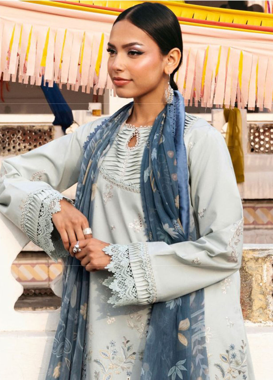 Basant By Florent Embroidered Lawn 3 Piece Unstitched Suit FL26BS FBC-5B Basant By Florent Embroidered Lawn 3 Piece Unstitched Suit FL26BS FBC-5B
