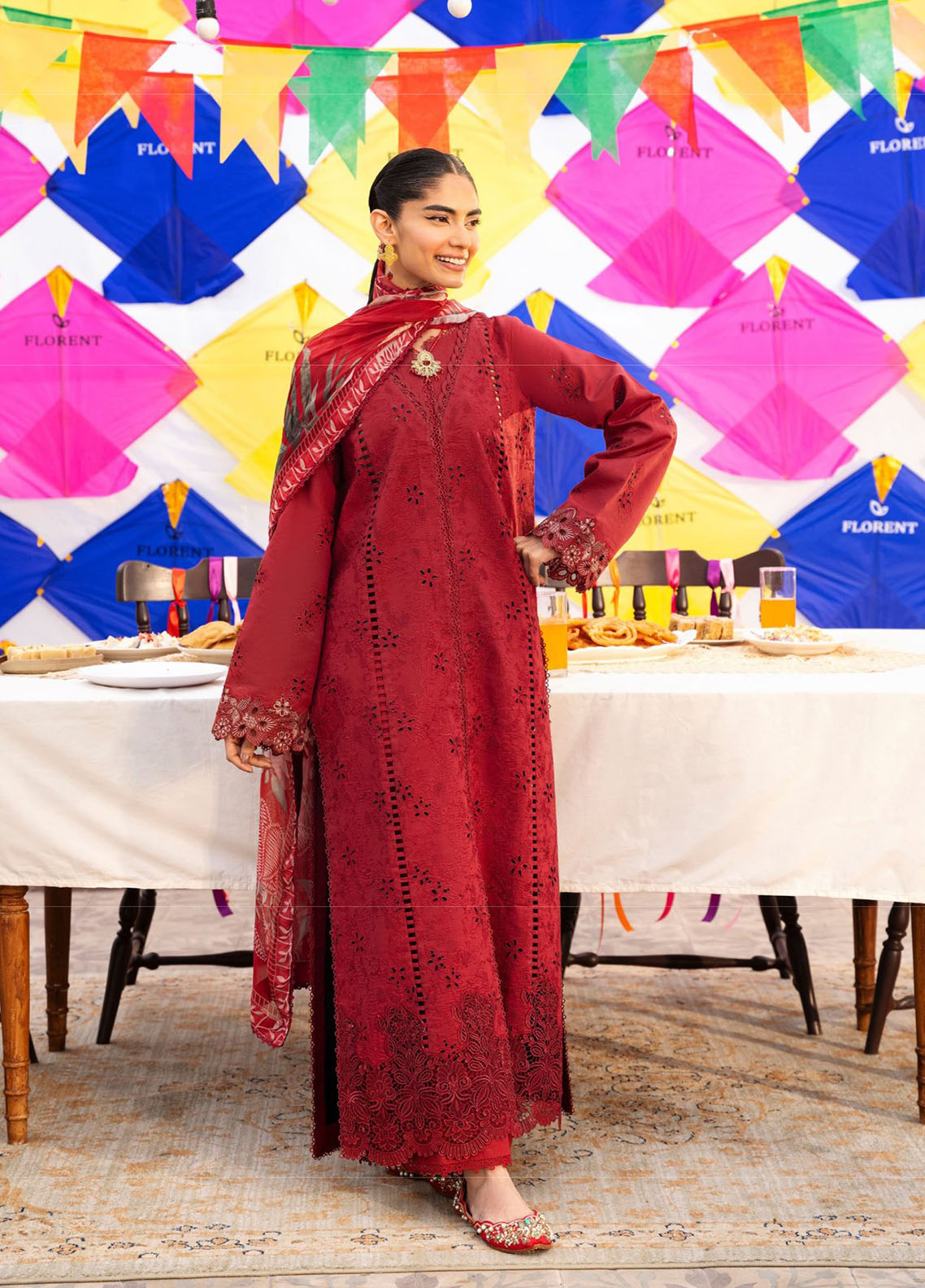 Basant By Florent Embroidered Lawn 3 Piece Unstitched Suit FL26BS FBC-7A Basant By Florent Embroidered Lawn 3 Piece Unstitched Suit FL26BS FBC-7A