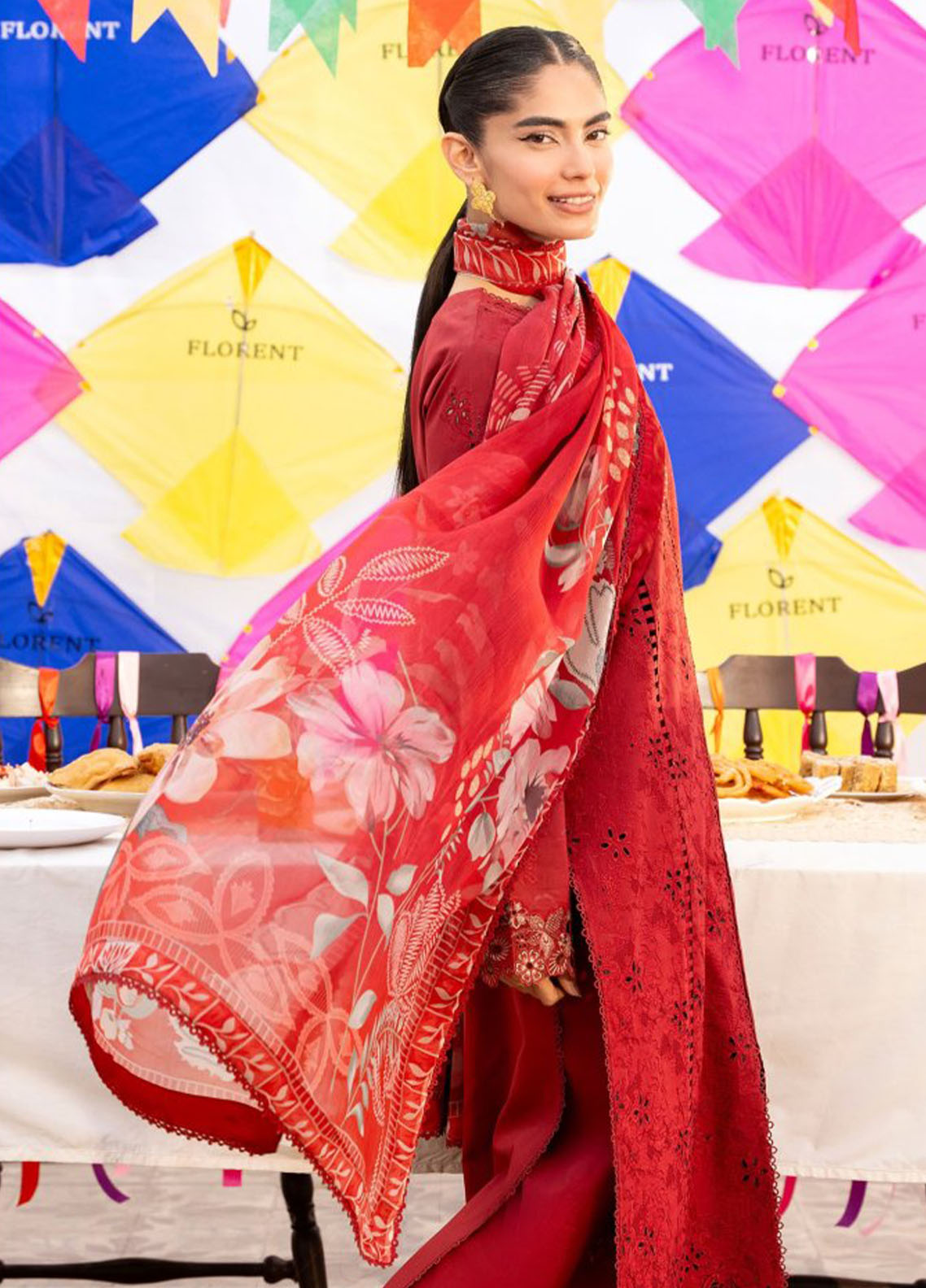 Basant By Florent Embroidered Lawn 3 Piece Unstitched Suit FL26BS FBC-7A Basant By Florent Embroidered Lawn 3 Piece Unstitched Suit FL26BS FBC-7A