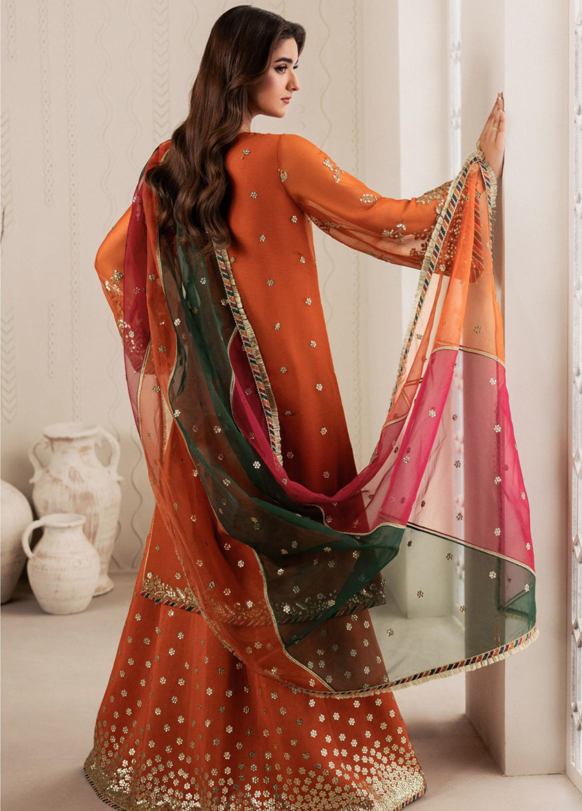 Bayaan By Zarif Embroidered Chiffon 3 Piece Unstitched Suit ZF26BCE D-02 SUNOOR Bayaan By Zarif Embroidered Chiffon 3 Piece Unstitched Suit ZF26BCE D-02 SUNOOR