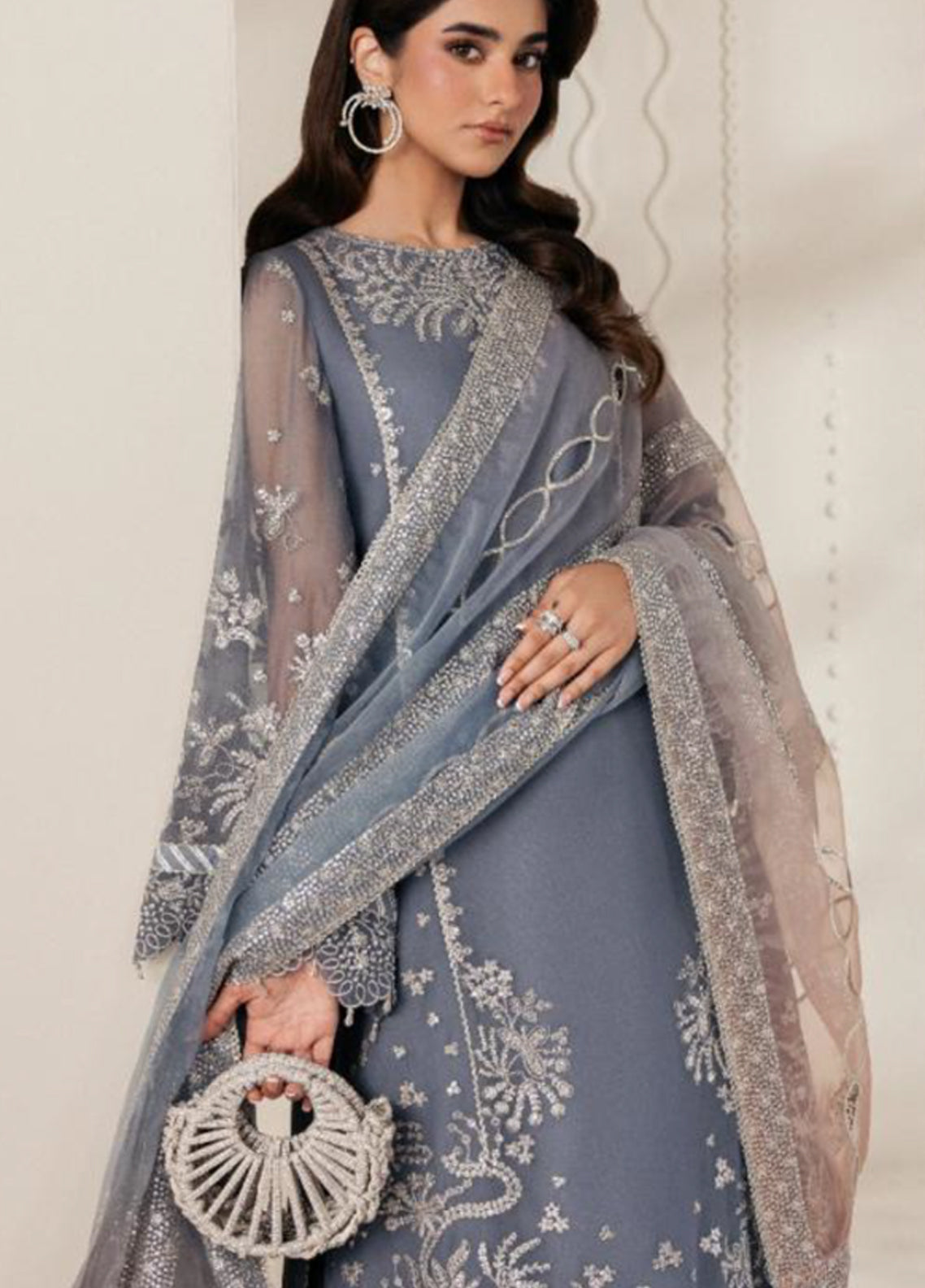 Bayaan By Zarif Embroidered Chiffon 3 Piece Unstitched Suit ZF26BCE D-05 NILMAH Bayaan By Zarif Embroidered Chiffon 3 Piece Unstitched Suit ZF26BCE D-05 NILMAH
