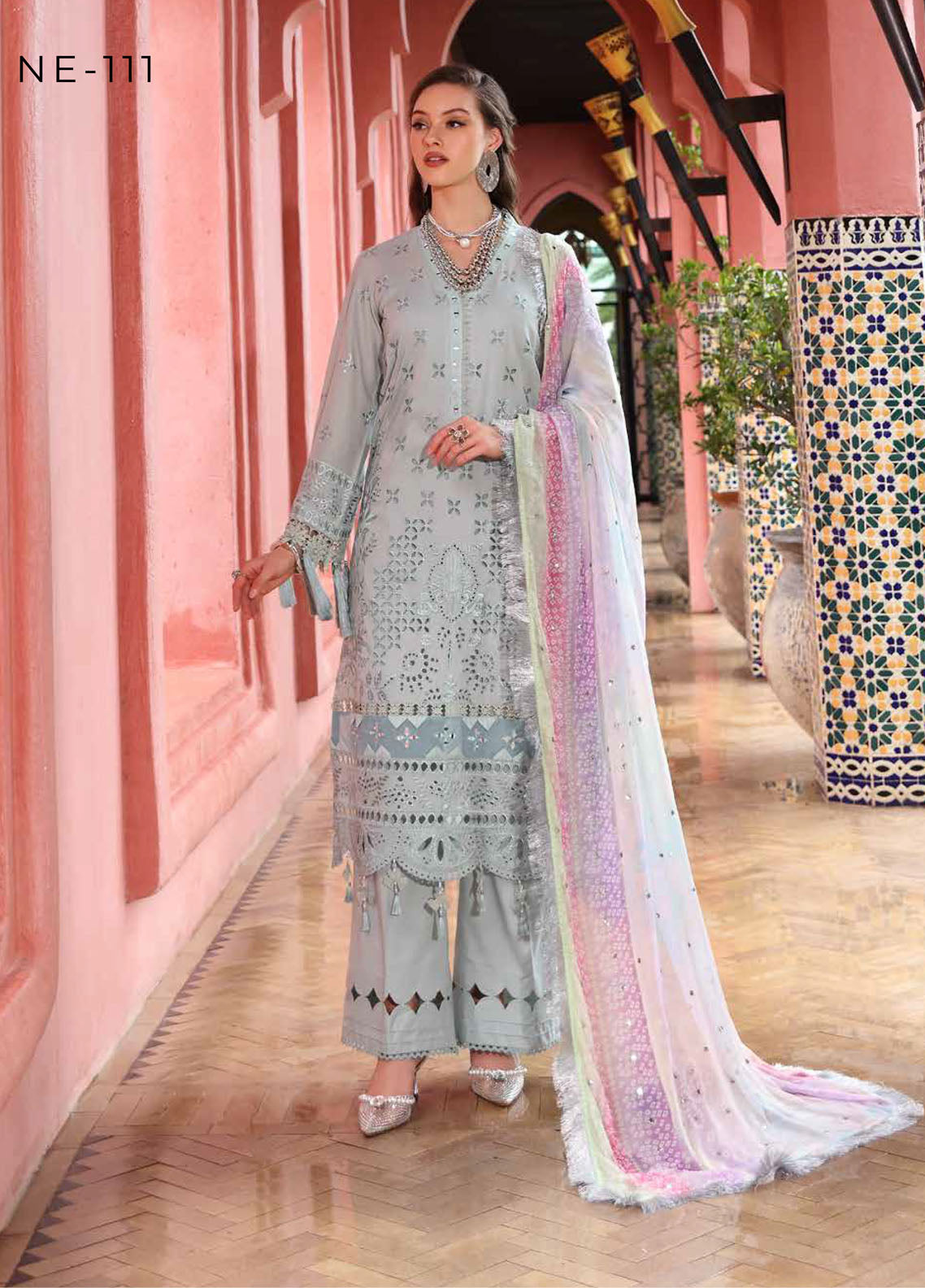 Bazaar by Nureh Embroidered Lawn Suits Unstitched 3 Piece - NU25BL NE-111 Bazaar by Nureh Embroidered Lawn Suits Unstitched 3 Piece - NU25BL NE-111
