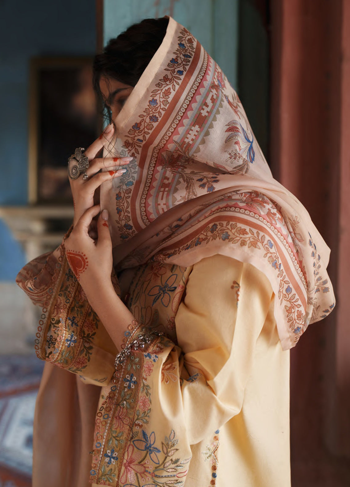 Before Sunset By Casual Lite Premium Embroidered Cotton Lawn 3 Piece Stitched Suit CL26BSS D-01 GOLDEN BLOSSOM Before Sunset By Casual Lite Premium Embroidered Cotton Lawn 3 Piece Stitched Suit CL26BSS D-01 GOLDEN BLOSSOM