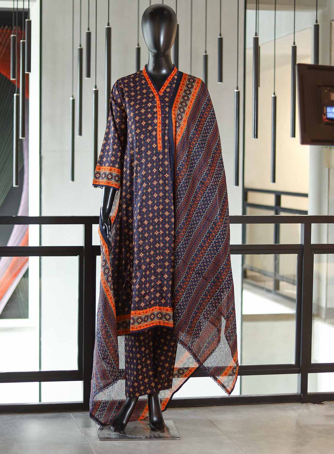 Bin Saeed Digital Printed Lawn Suits Stitched 3 Piece - BS25DPL RF12 Bin Saeed Digital Printed Lawn Suits Stitched 3 Piece - BS25DPL RF12