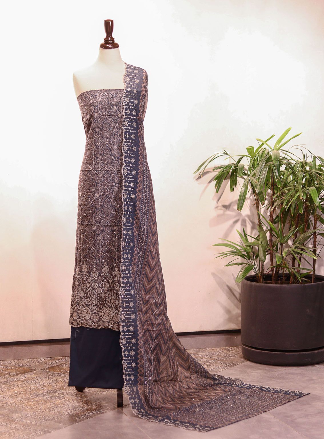 Bin Saeed Embroidered Cotton Suits Unstitched 3 Piece - BS25EL 18 Bin Saeed Embroidered Cotton Suits Unstitched 3 Piece - BS25EL 18