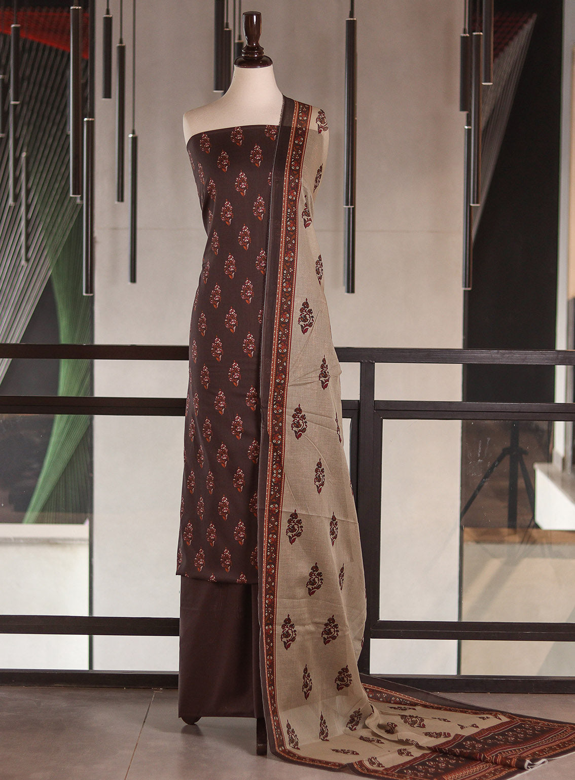 Bin Saeed Digital Printed Cotton 3 Piece Unstitched Suits BS26DPL D-033-BG Bin Saeed Digital Printed Cotton 3 Piece Unstitched Suits BS26DPL D-033-BG