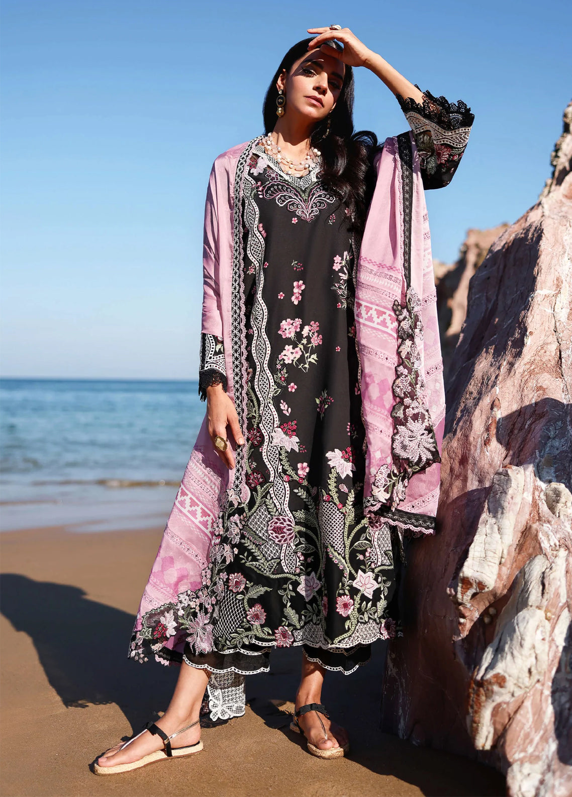 Breeze By Saira Shakira Luxury Embroidered Lawn 3 Piece Unstitched Suit SSH26BLL D-1B IVY Breeze By Saira Shakira Luxury Embroidered Lawn 3 Piece Unstitched Suit SSH26BLL D-1B IVY