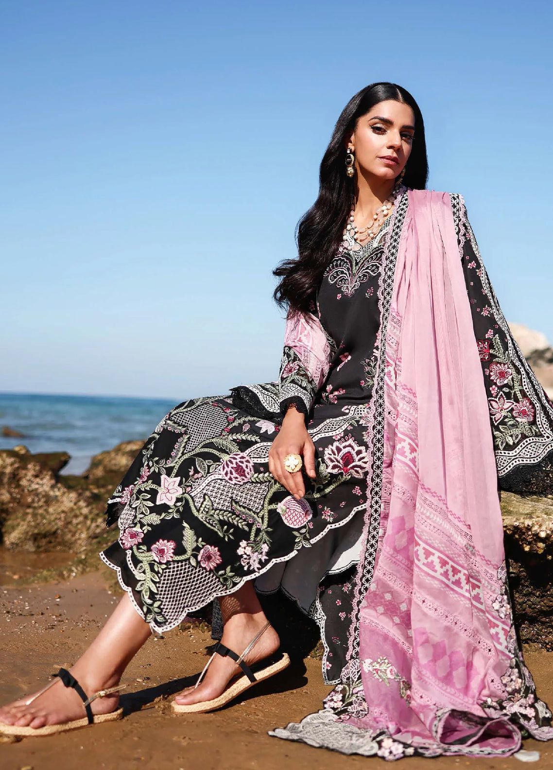 Breeze By Saira Shakira Luxury Embroidered Lawn 3 Piece Unstitched Suit SSH26BLL D-1B IVY Breeze By Saira Shakira Luxury Embroidered Lawn 3 Piece Unstitched Suit SSH26BLL D-1B IVY