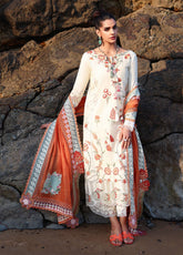 Breeze By Saira Shakira Luxury Embroidered Lawn 3 Piece Unstitched Suit SSH26BLL D-5A GIA