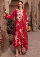 Breeze By Saira Shakira Luxury Embroidered Lawn 3 Piece Unstitched Suit SSH26BLL D-6A ROSE