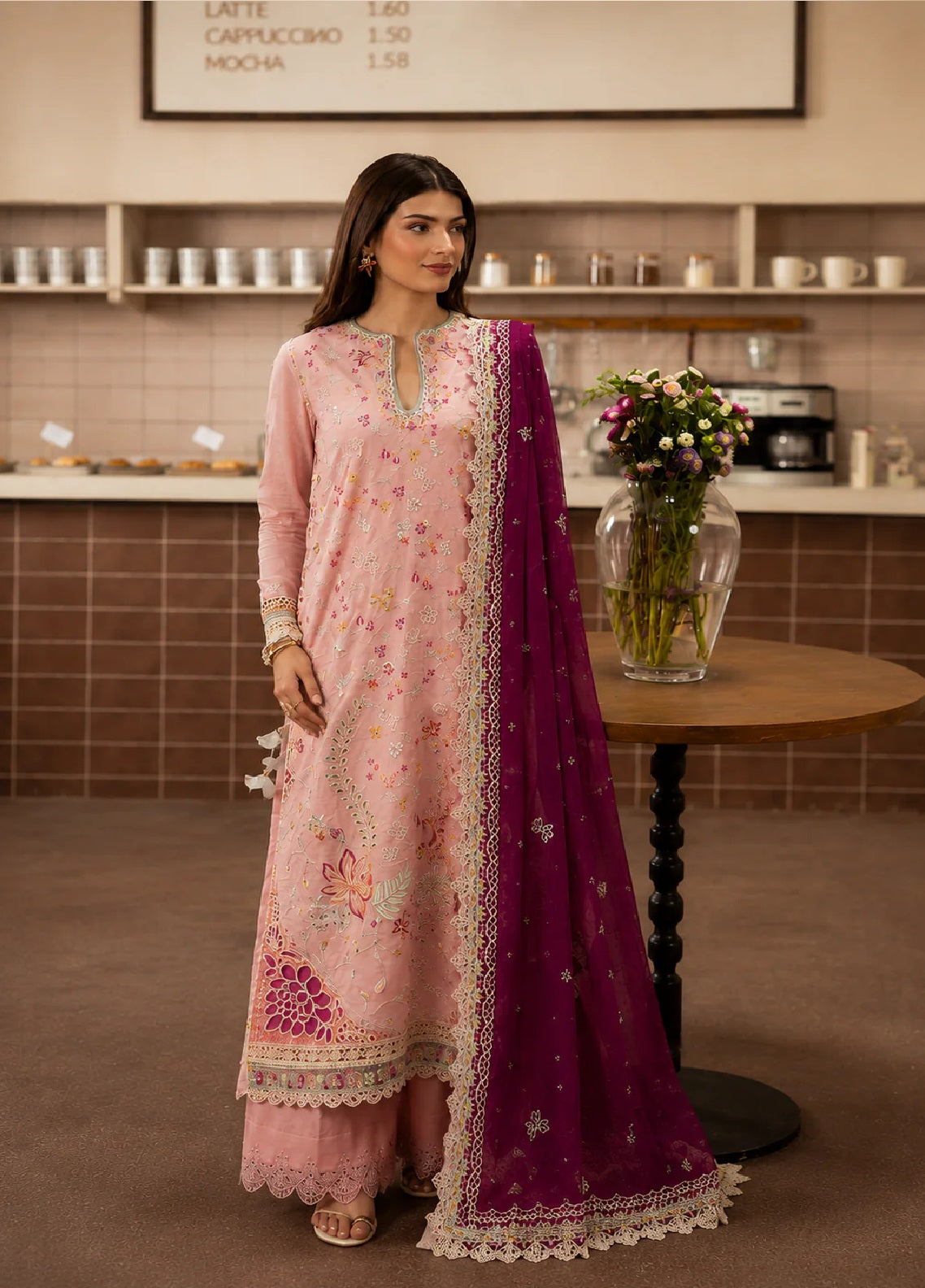 Brewed By Ayzel Luxury Embroidered Lawn 3 Piece Unstitched Suit AZL26BLL D-141 CARAMELIA Brewed By Ayzel Luxury Embroidered Lawn 3 Piece Unstitched Suit AZL26BLL D-141 CARAMELIA