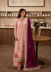 Brewed By Ayzel Luxury Embroidered Lawn 3 Piece Unstitched Suit AZL26BLL D-141 CARAMELIA