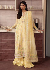 Brewed By Ayzel Luxury Embroidered Lawn 3 Piece Unstitched Suit AZL26BLL D-147 CREMA