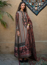 Broadway By Mushq Embroidered Jacquard Viscose 3 Piece Unstitched Suit MQ26BER D-104 DESERT DUSK