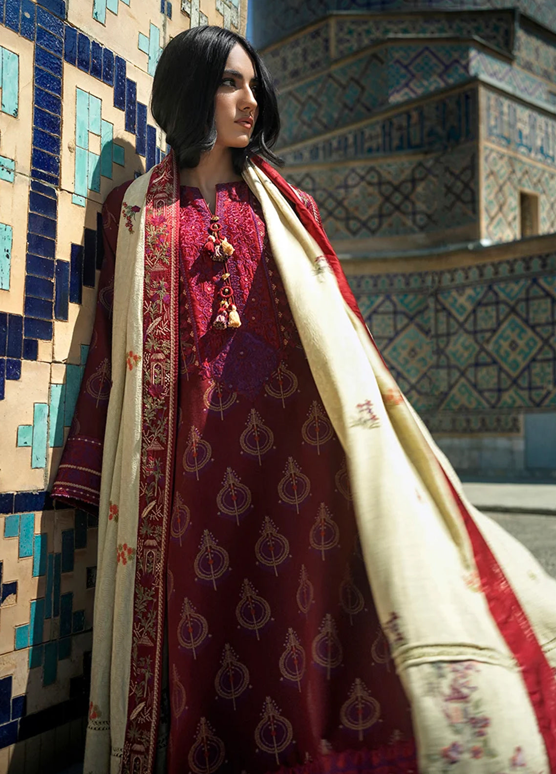 Broadway By Mushq Embroidered Jacquard Viscose 3 Piece Unstitched Suit MQ26BER D-105 CELESTIAL QUEEN Broadway By Mushq Embroidered Jacquard Viscose 3 Piece Unstitched Suit MQ26BER D-105 CELESTIAL QUEEN