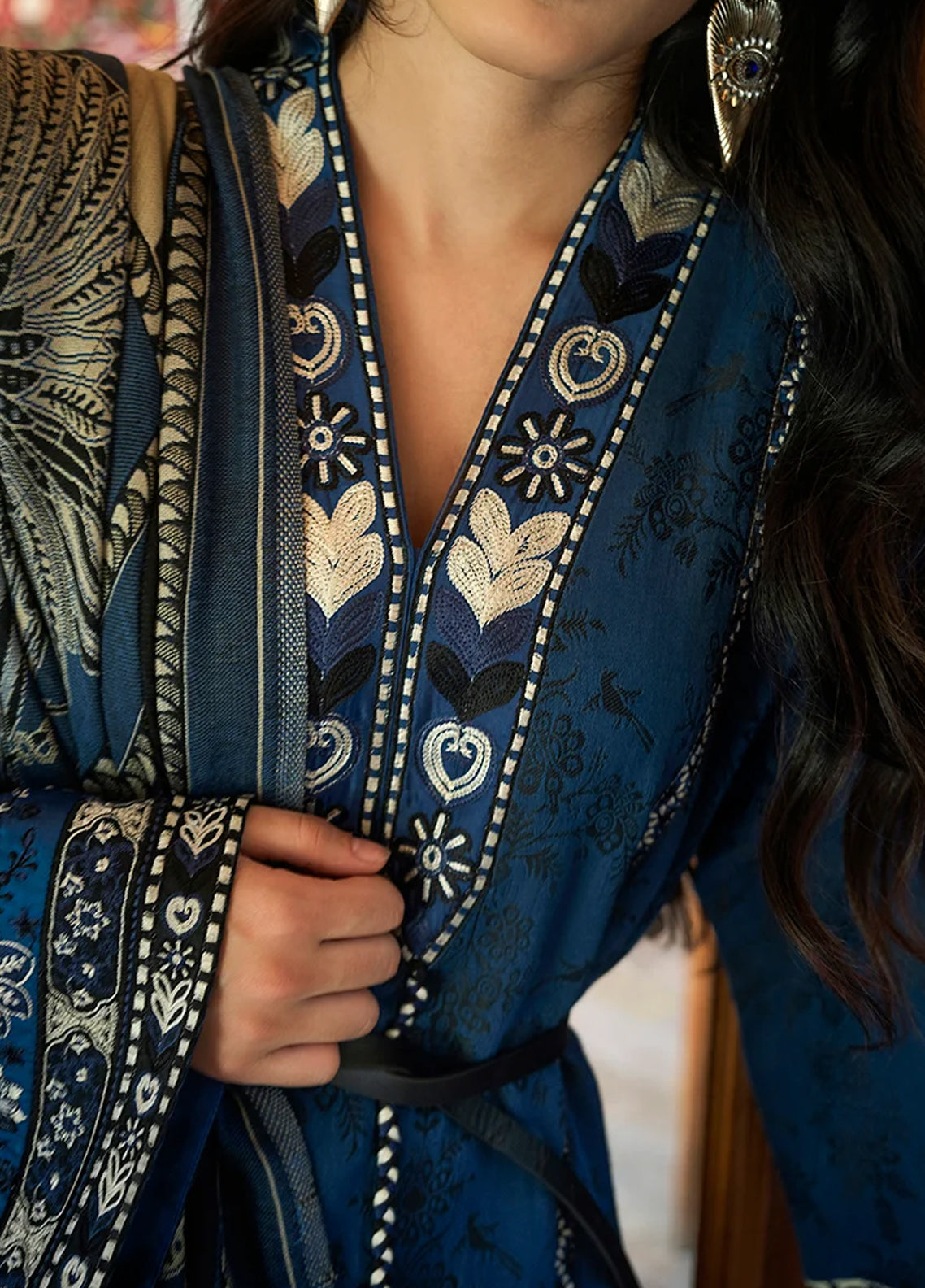 Broadway By Mushq Embroidered Jacquard Viscose 3 Piece Unstitched Suit MQ26BER D-107 SAPPHIRE SULTANA Broadway By Mushq Embroidered Jacquard Viscose 3 Piece Unstitched Suit MQ26BER D-107 SAPPHIRE SULTANA