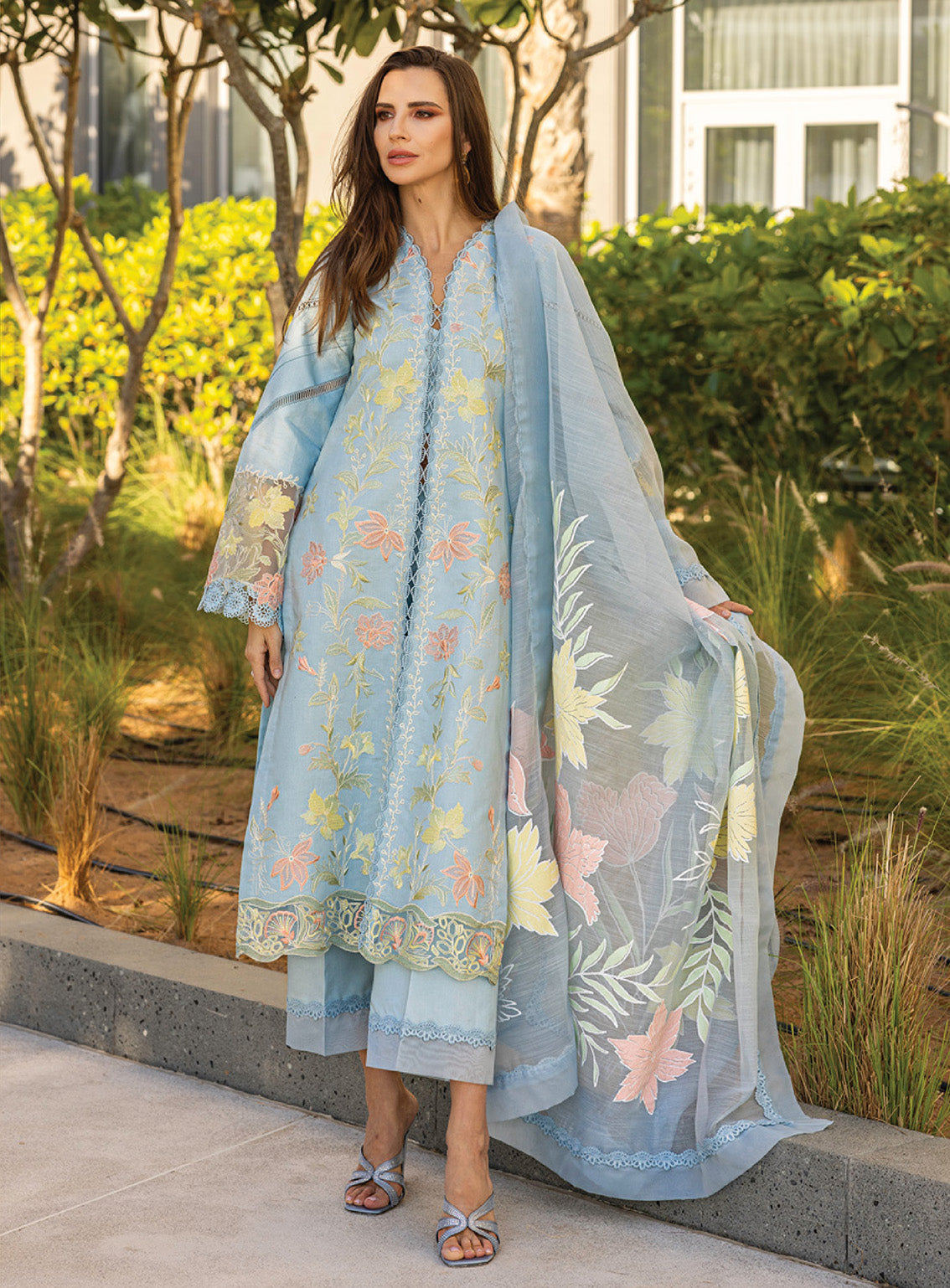 Carnation by Rang Rasiya Embroidered Lawn Suits Unstitched 3 Piece - RR25CL 05 OCEAN Carnation by Rang Rasiya Embroidered Lawn Suits Unstitched 3 Piece - RR25CL 05 OCEAN