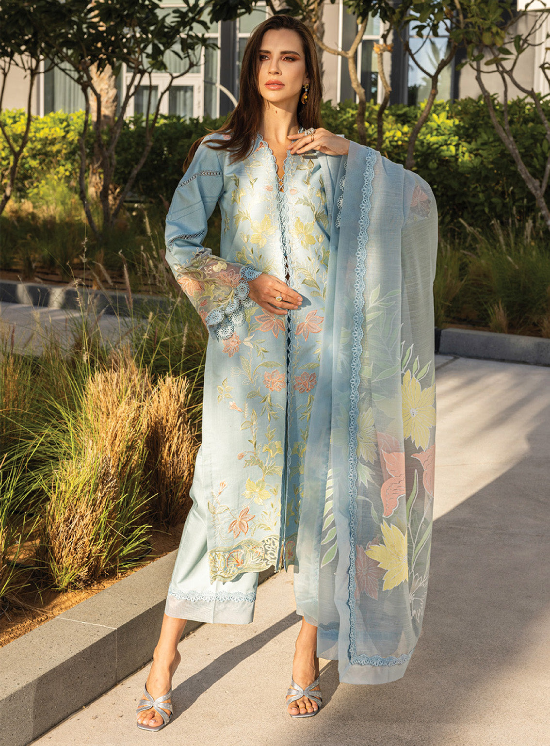 Carnation by Rang Rasiya Embroidered Lawn Suits Unstitched 3 Piece - RR25CL 05 OCEAN Carnation by Rang Rasiya Embroidered Lawn Suits Unstitched 3 Piece - RR25CL 05 OCEAN