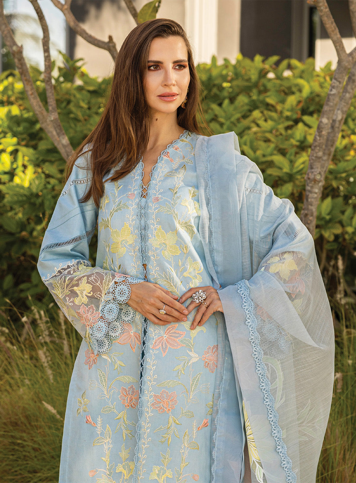 Carnation by Rang Rasiya Embroidered Lawn Suits Unstitched 3 Piece - RR25CL 05 OCEAN Carnation by Rang Rasiya Embroidered Lawn Suits Unstitched 3 Piece - RR25CL 05 OCEAN