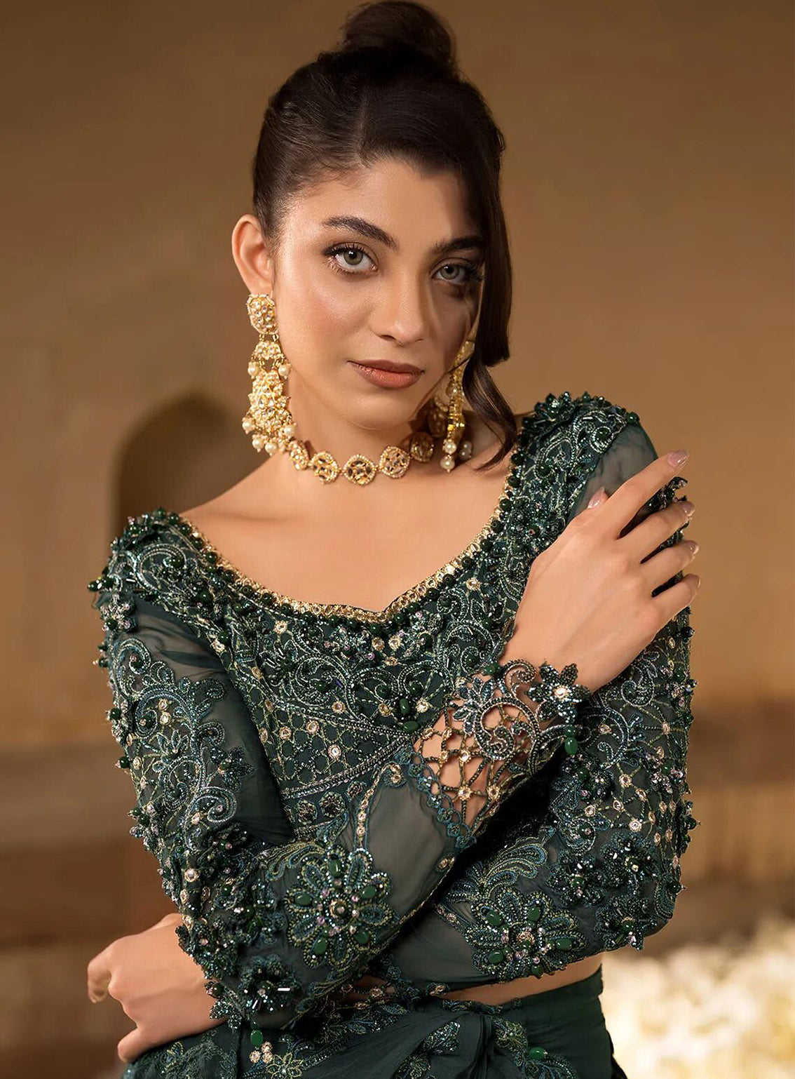 Celebrations by Elaf Embroidered Chiffon Unstitched Saree - EF24CF EFH-01 JAHAN ARA Celebrations by Elaf Embroidered Chiffon Unstitched Saree - EF24CF EFH-01 JAHAN ARA