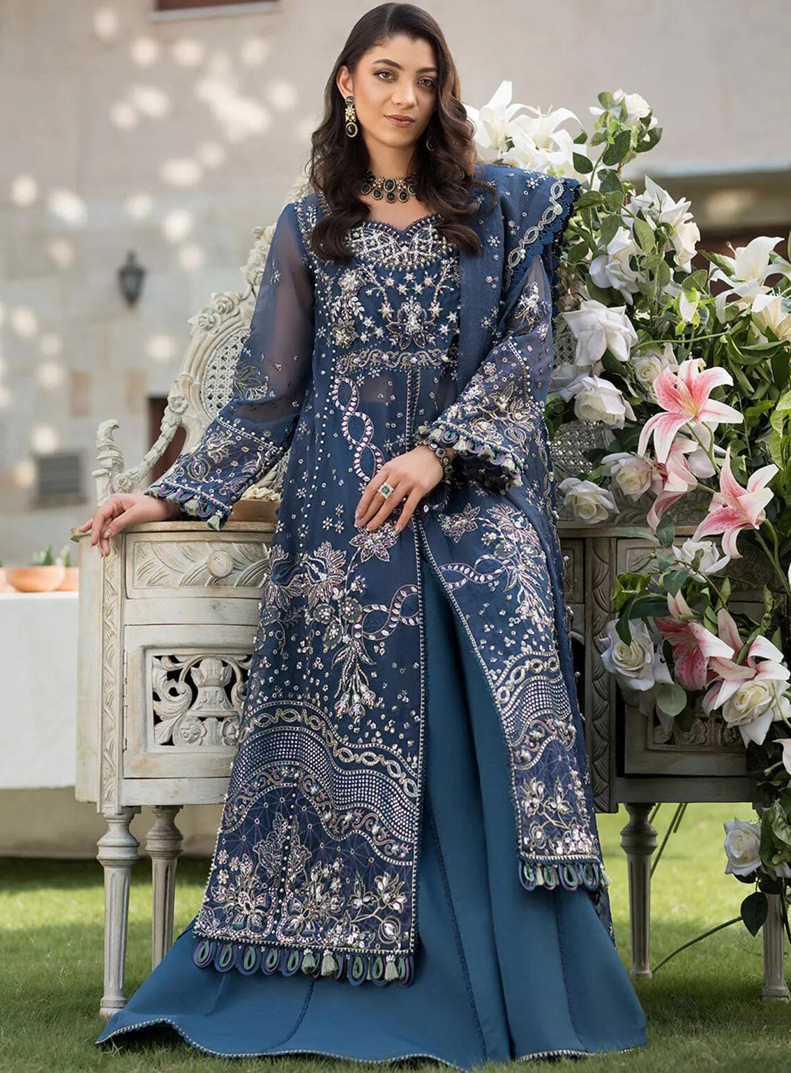 Celebrations by Elaf Embroidered Organza Suits Unstitched 4 Piece - EF24CF EFH-04 FALAK Celebrations by Elaf Embroidered Organza Suits Unstitched 4 Piece - EF24CF EFH-04 FALAK