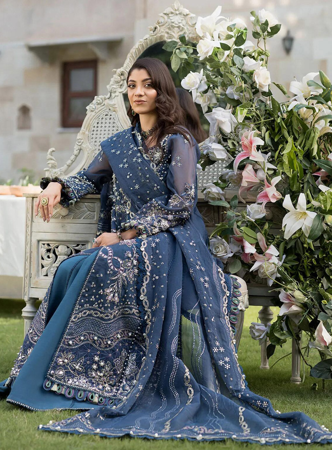 Celebrations by Elaf Embroidered Organza Suits Unstitched 4 Piece - EF24CF EFH-04 FALAK Celebrations by Elaf Embroidered Organza Suits Unstitched 4 Piece - EF24CF EFH-04 FALAK