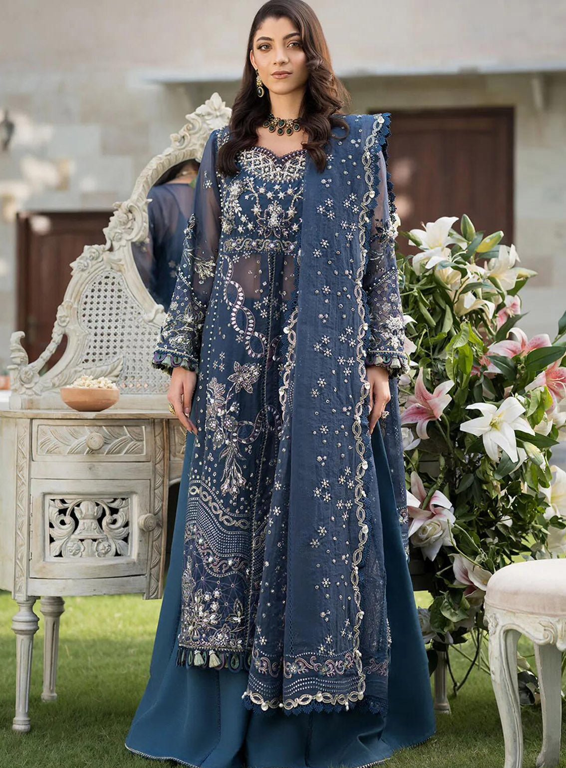 Celebrations by Elaf Embroidered Organza Suits Unstitched 4 Piece - EF24CF EFH-04 FALAK Celebrations by Elaf Embroidered Organza Suits Unstitched 4 Piece - EF24CF EFH-04 FALAK