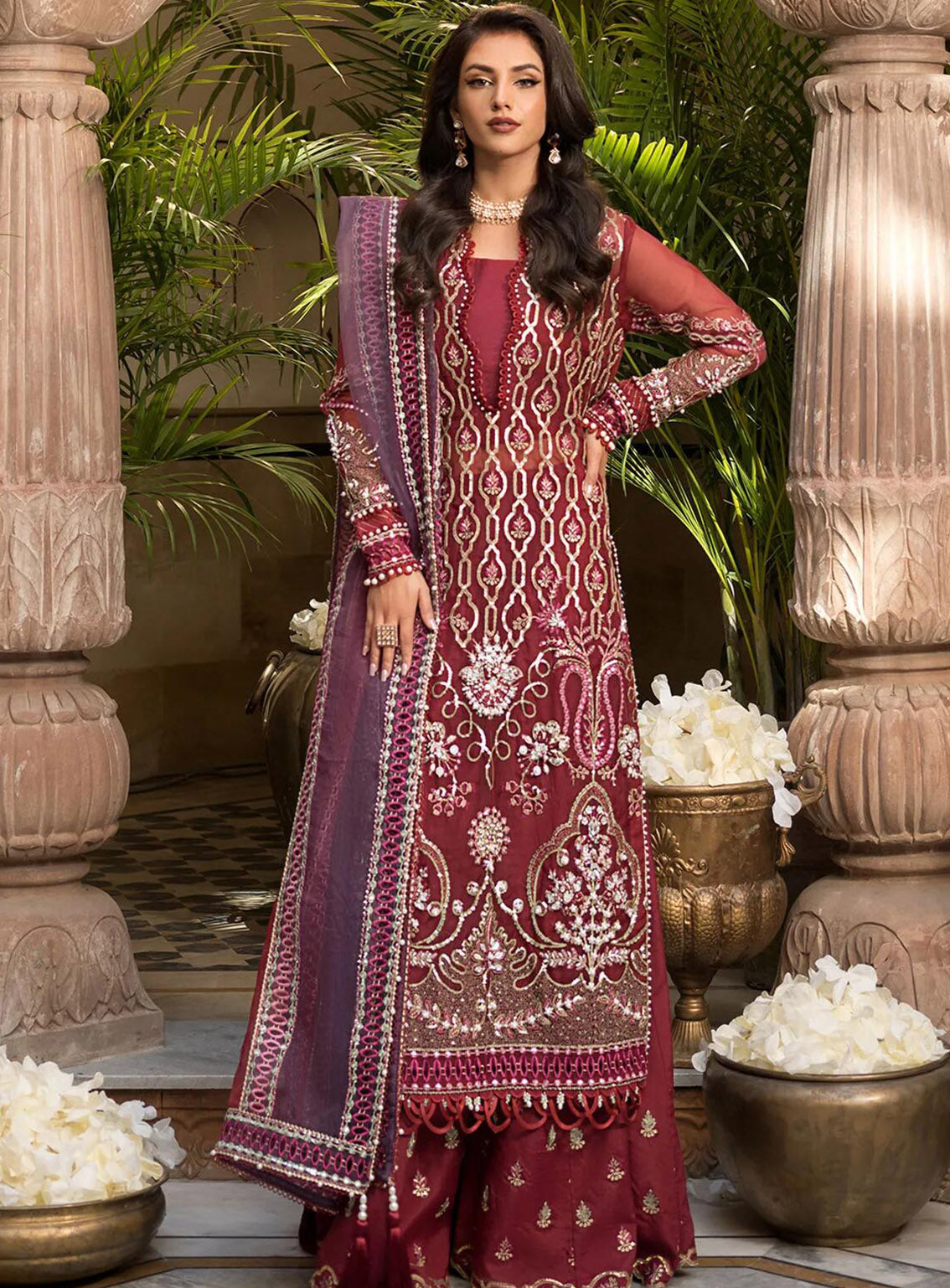 Celebrations by Elaf Embroidered Organza Suits Unstitched 4 Piece - EF24CF EFH-06 GHAZAL Celebrations by Elaf Embroidered Organza Suits Unstitched 4 Piece - EF24CF EFH-06 GHAZAL
