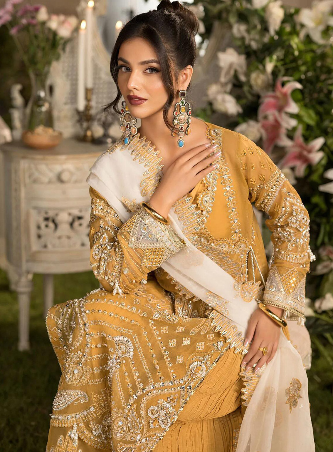 Celebrations by Elaf Embroidered Organza Suits Unstitched 4 Piece - EF24CF EFH-07 SAHAR Celebrations by Elaf Embroidered Organza Suits Unstitched 4 Piece - EF24CF EFH-07 SAHAR