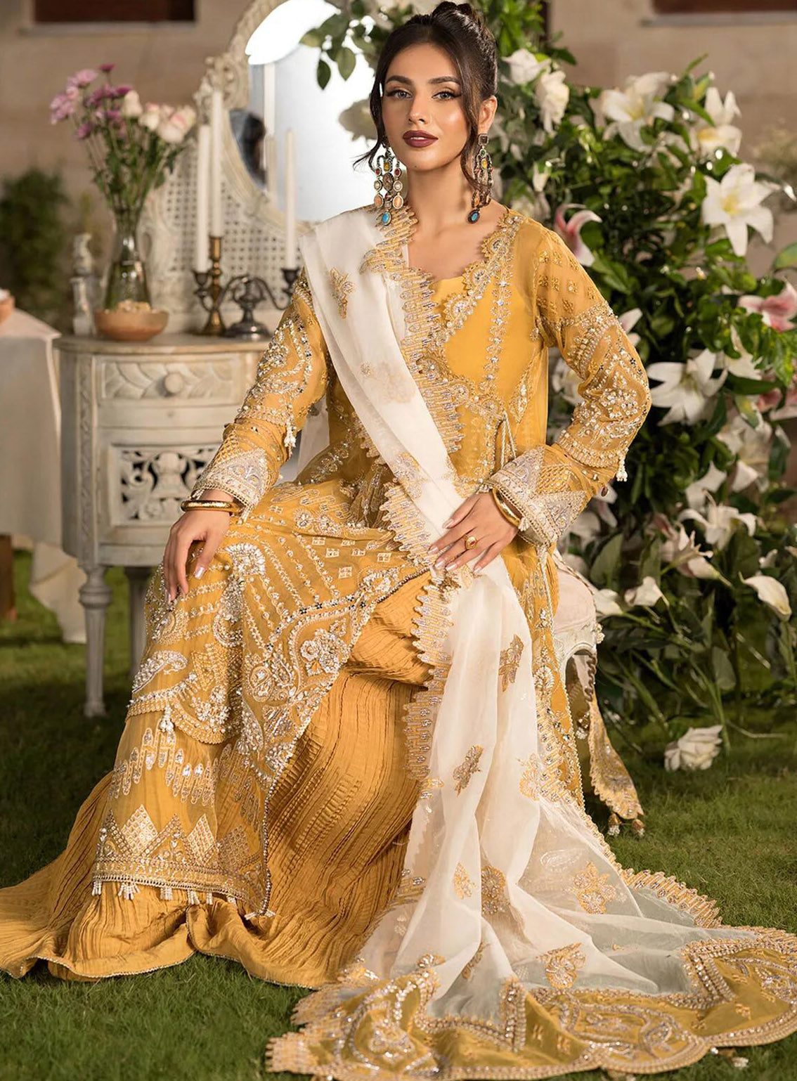 Celebrations by Elaf Embroidered Organza Suits Unstitched 4 Piece - EF24CF EFH-07 SAHAR Celebrations by Elaf Embroidered Organza Suits Unstitched 4 Piece - EF24CF EFH-07 SAHAR