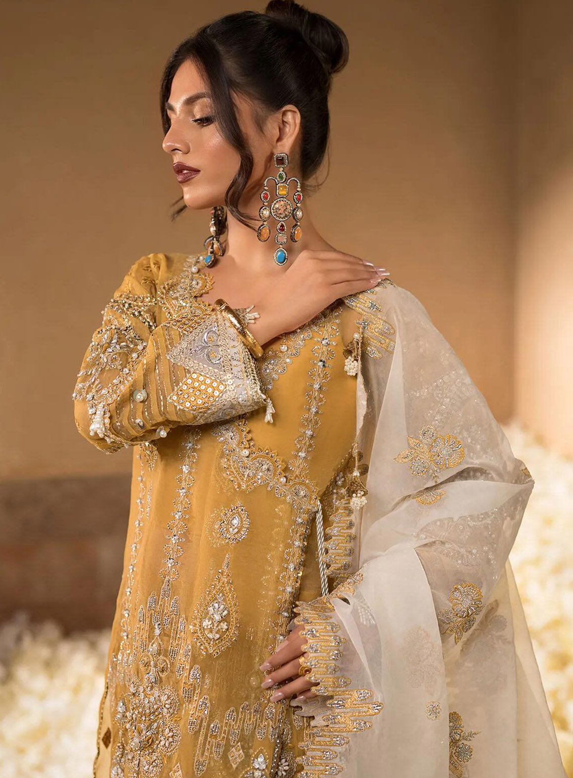 Celebrations by Elaf Embroidered Organza Suits Unstitched 4 Piece - EF24CF EFH-07 SAHAR Celebrations by Elaf Embroidered Organza Suits Unstitched 4 Piece - EF24CF EFH-07 SAHAR
