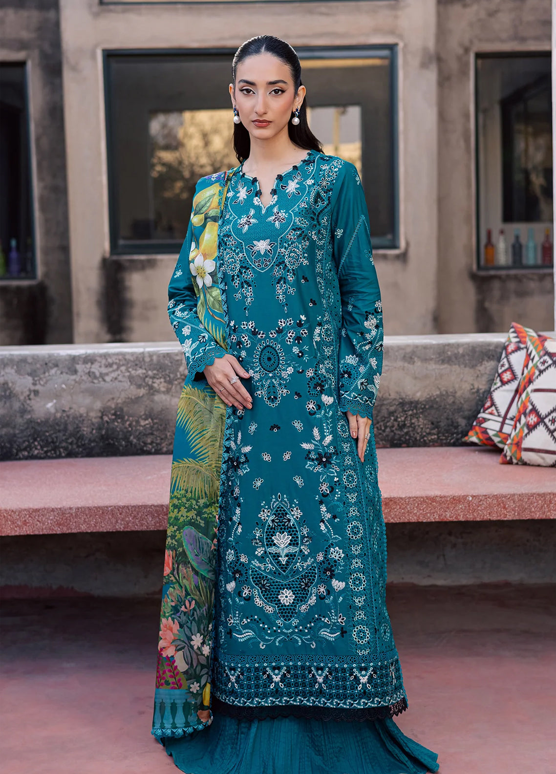 Celia By Zarposh Luxury Embroidered Lawn 3 Piece Unstitched Suit ZP26CLL D-AZUREA Celia By Zarposh Luxury Embroidered Lawn 3 Piece Unstitched Suit ZP26CLL D-AZUREA