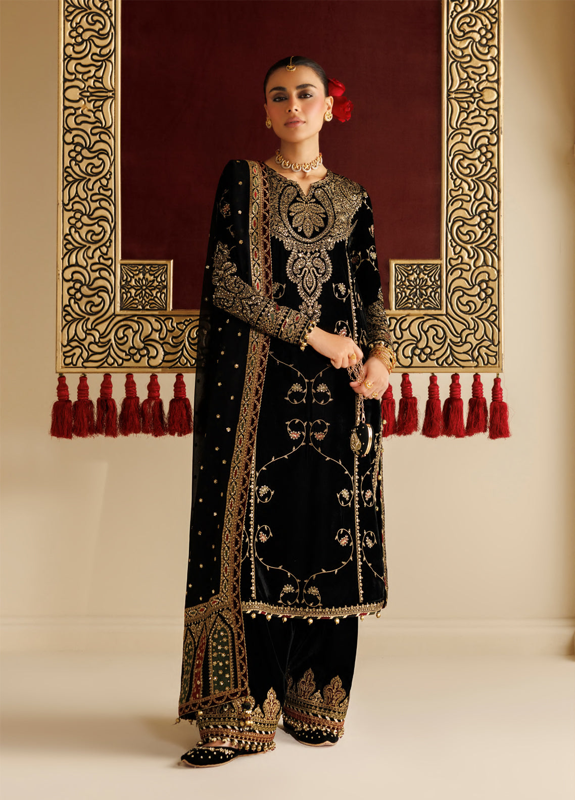 Chandni By Jazmin Luxury Embroidered Velvet 3 Piece Unstitched Suit JZ26CLV D-05 ZEENAT Chandni By Jazmin Luxury Embroidered Velvet 3 Piece Unstitched Suit JZ26CLV D-05 ZEENAT