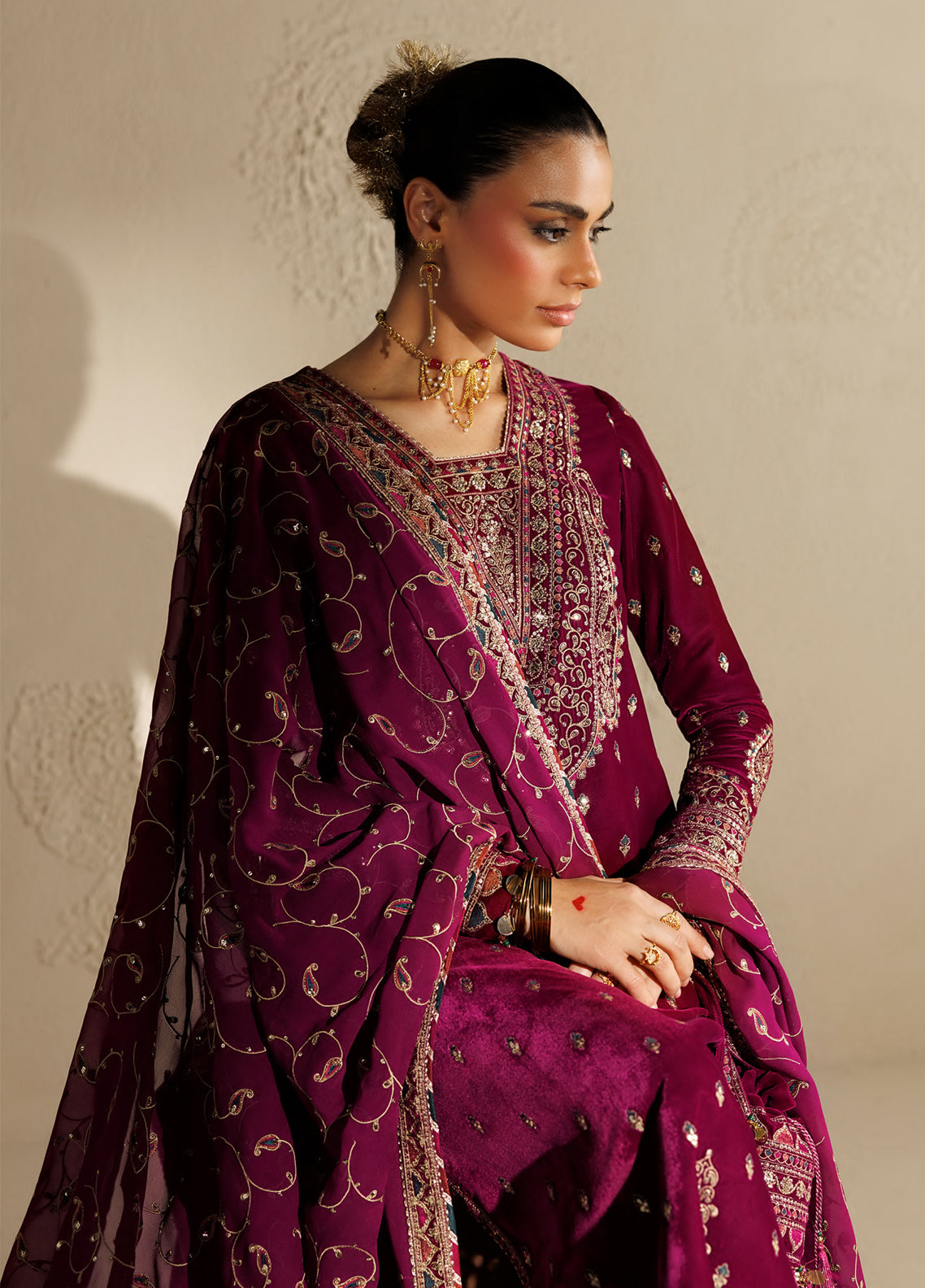 Chandni By Jazmin Luxury Embroidered Velvet 3 Piece Unstitched Suit JZ26CLV D-12 ZAIB Chandni By Jazmin Luxury Embroidered Velvet 3 Piece Unstitched Suit JZ26CLV D-12 ZAIB