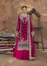 Chatoyer By Rang Rasiya Wedding Formals Emrboidered Chiffon 3 Piece Unstitched Suit RR26CWF D-FLAME
