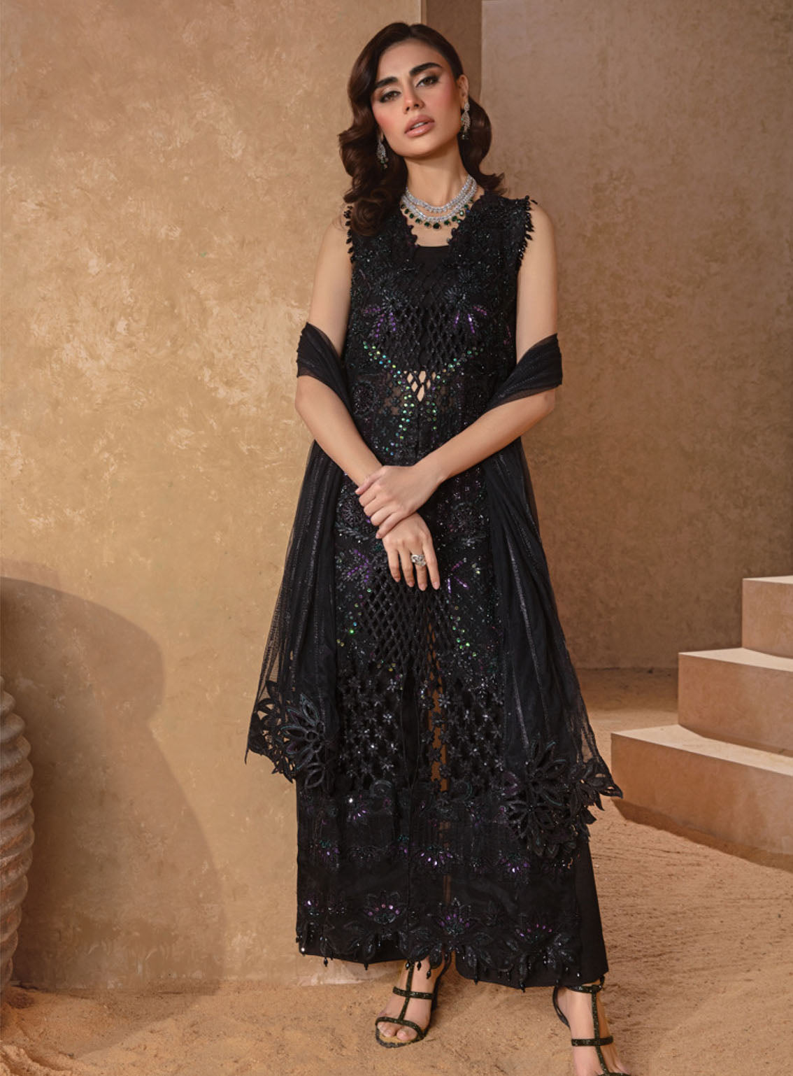 Chatoyer by Rang Rasiya Embroidered Chiffon Suit Unstitched 4 Piece - RR24WF 03 MIRA Chatoyer by Rang Rasiya Embroidered Chiffon Suit Unstitched 4 Piece - RR24WF 03 MIRA