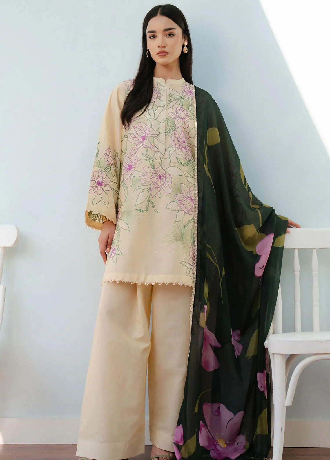 Coco By Zara Shahjahan Embroidered Lawn Suits Unstitched 3 Piece - CZS25L 1B BLOOM Coco By Zara Shahjahan Embroidered Lawn Suits Unstitched 3 Piece - CZS25L 1B BLOOM