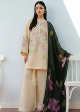 Coco By Zara Shahjahan Embroidered Lawn Suits Unstitched 3 Piece - CZS25L 1B BLOOM